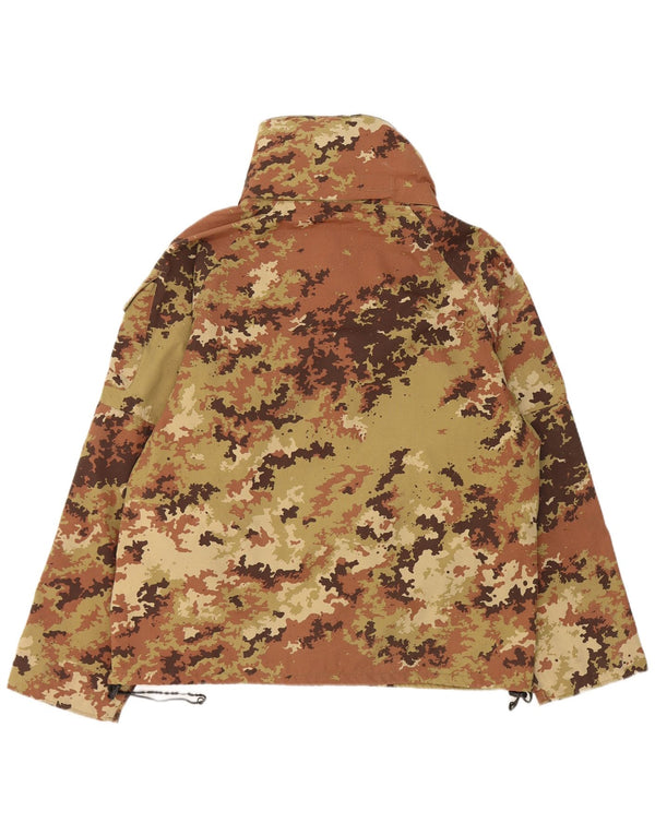 Vintage hombres con capucha chaqueta militar Reino Unido 38 camuflaje caqui medio