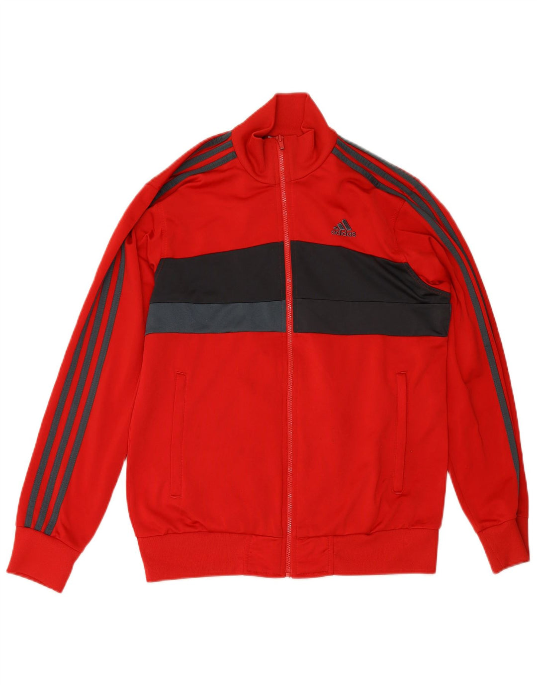 ADIDAS Chaqueta de chándal para hombre UK 38/40 Poliéster color block mediano rojo