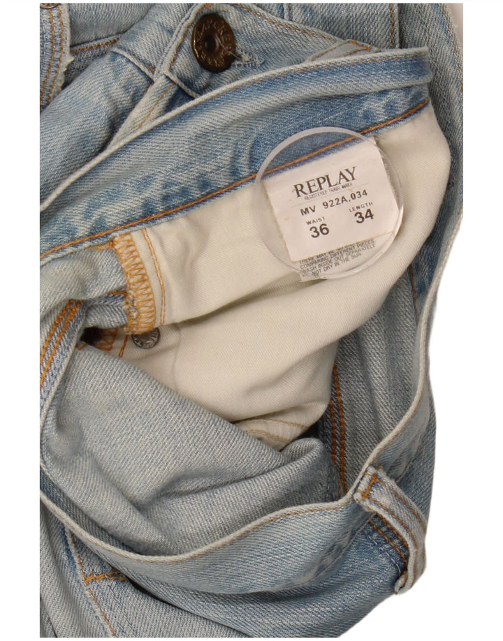 REPLAY Vaqueros rectos para hombre W36 L34 Algodón azul