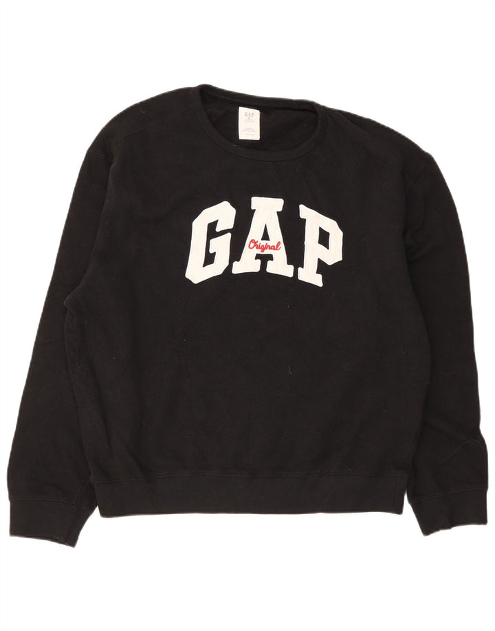 Gap Hombre Sudadera Gráfica Jumper XL Algodón Negro