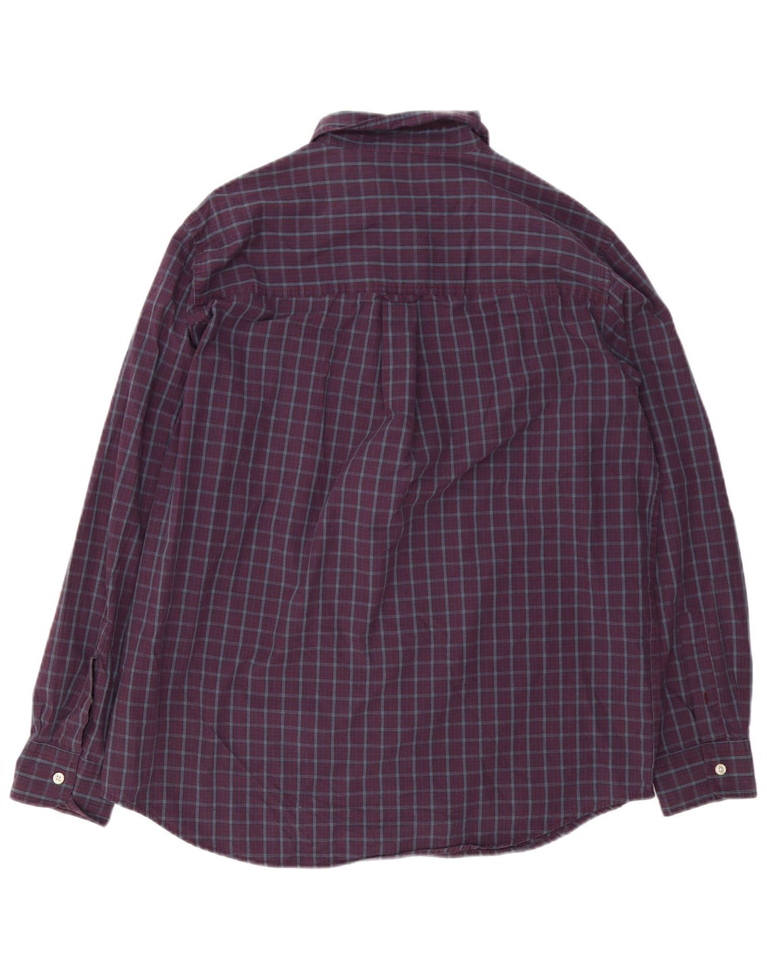 Chaps Camisa de fácil cuidado para hombre de algodón a cuadros burdeos grande