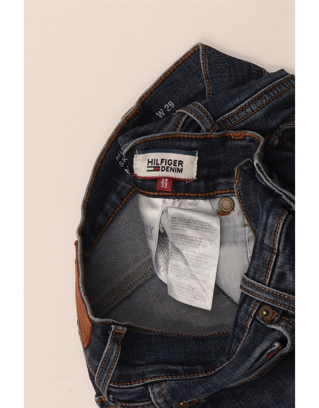 TOMMY HILFIGER Vaqueros pitillo de talle medio para mujer W29 L32 Algodón azul