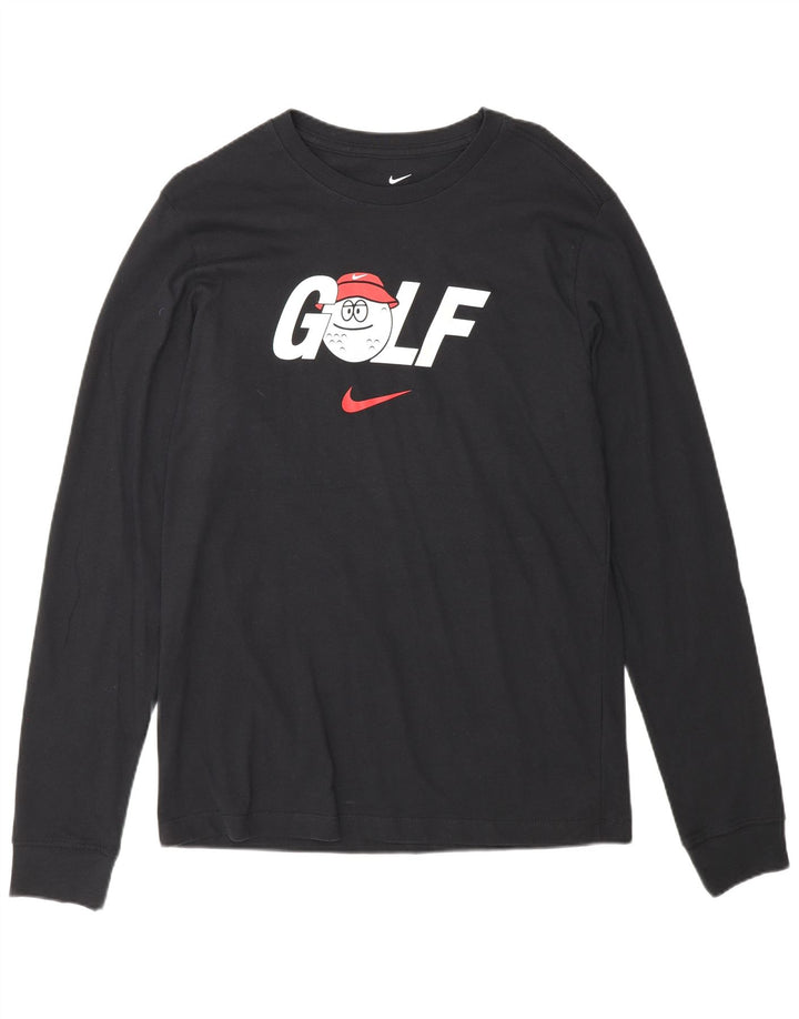 Nike Golf Graphic Top manga larga algodón azul marino mediano para hombre