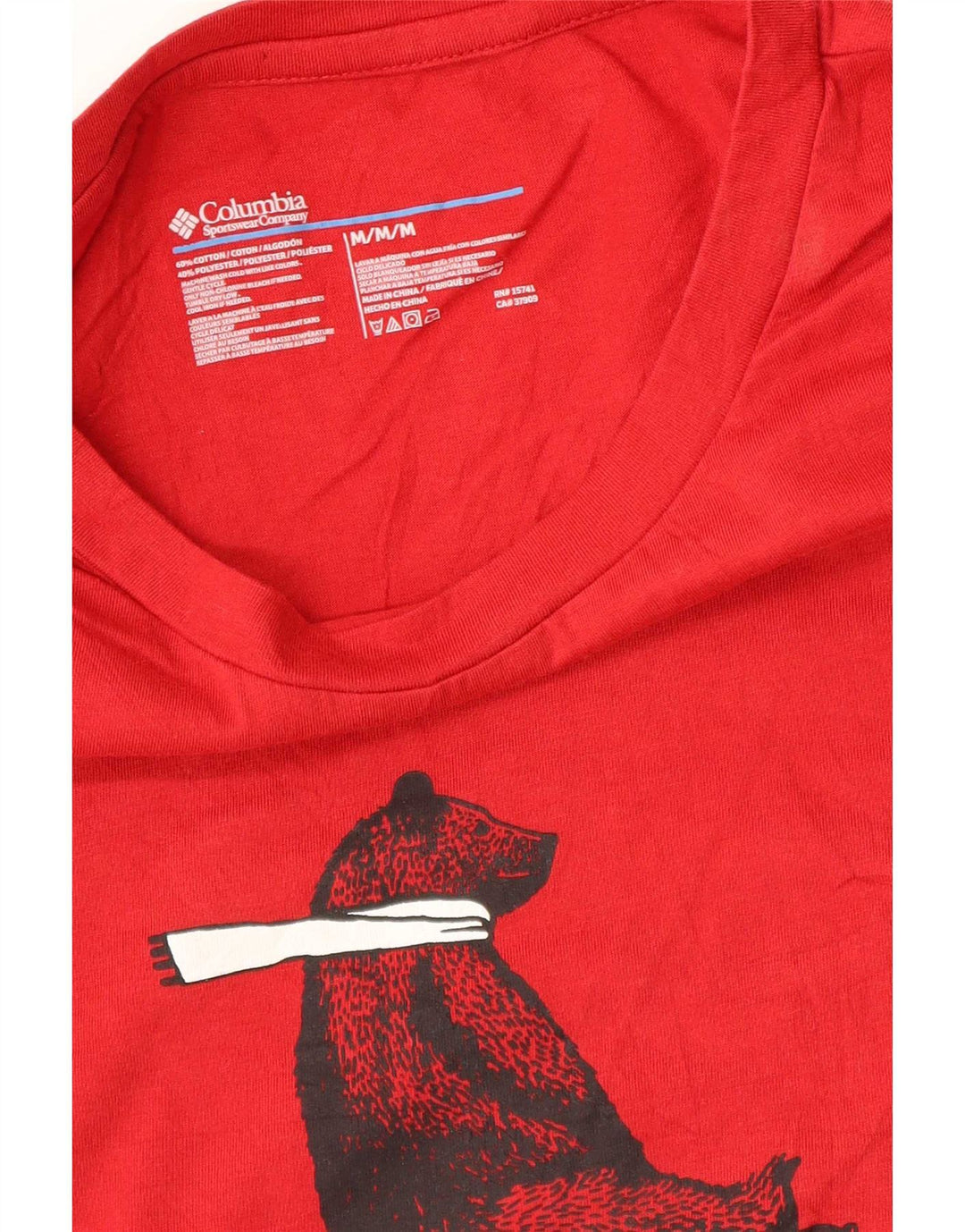 Columbia Camiseta gráfica para hombre Top Medium Red Cotton