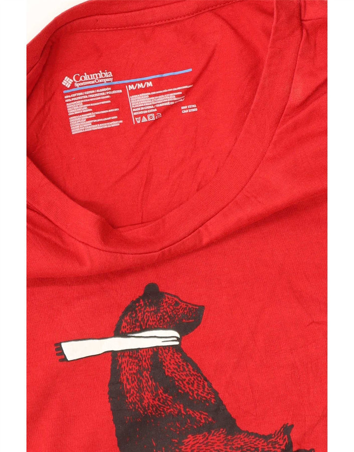 Columbia Camiseta gráfica para hombre Top Medium Red Cotton