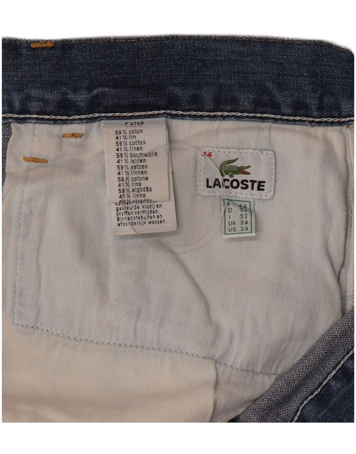 Pantalones cortos de mezclilla para hombre Lacoste Talla 44 Grande W34 Algodón azul