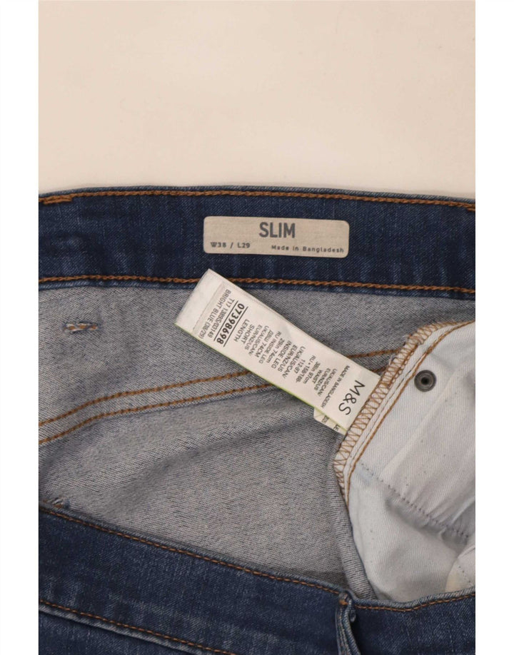 Marks & Spencer Jeans ajustados para hombre W38 L29 Algodón azul
