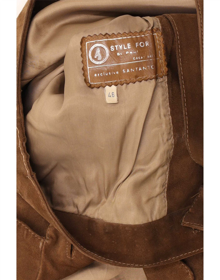 Chaqueta de ante vintage para hombre IT 46 Small Brown