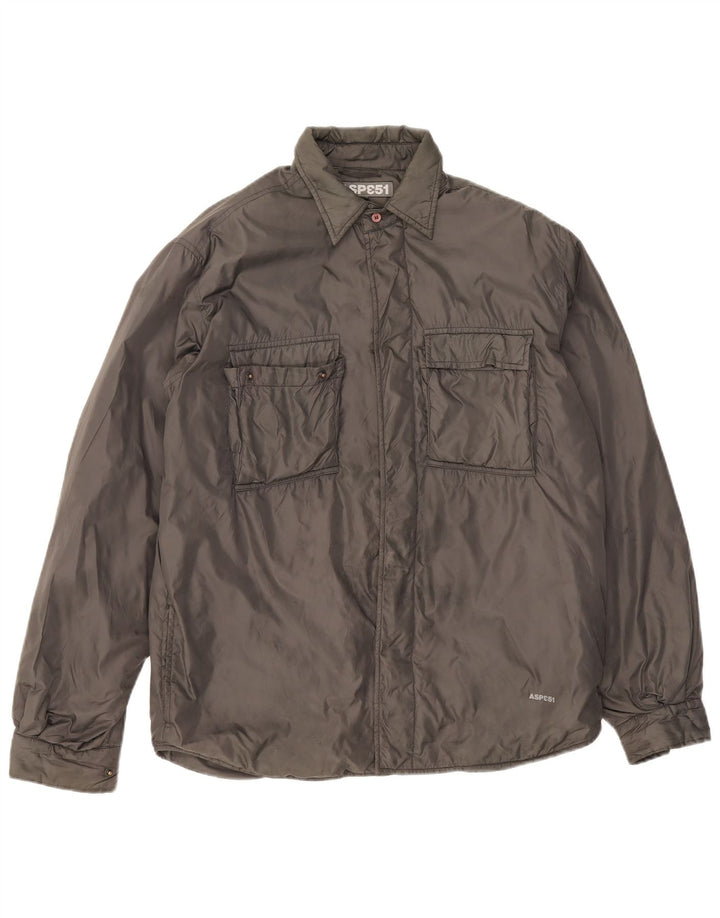 Aspesi Chaqueta utilitaria para hombre UK 40 Large Gris Poliamida