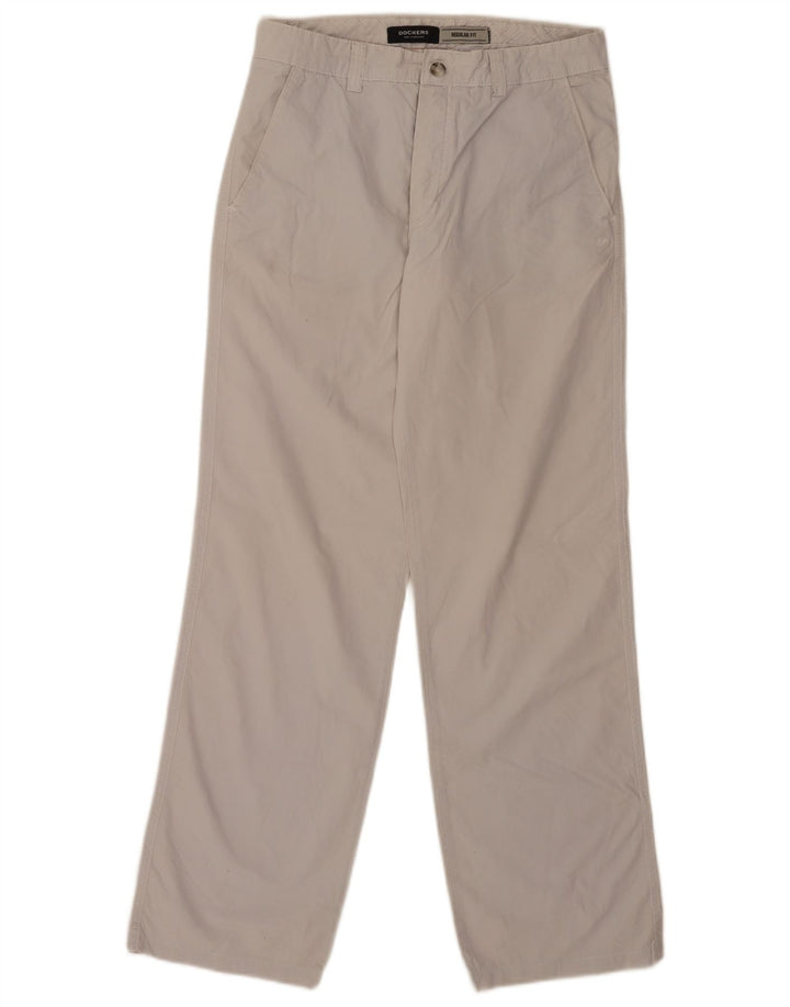 Dockers Pantalón chino de corte regular para hombre W31 L32 Algodón gris