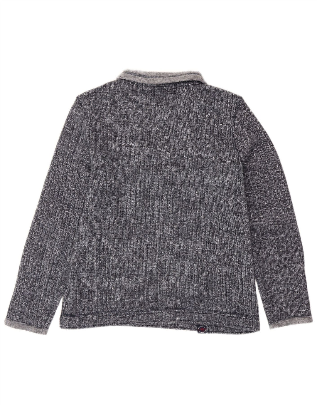 WEIRD FISH Sudadera con Cuello y Cremallera para Hombre Jersey Pequeño Azul Marino Espiga