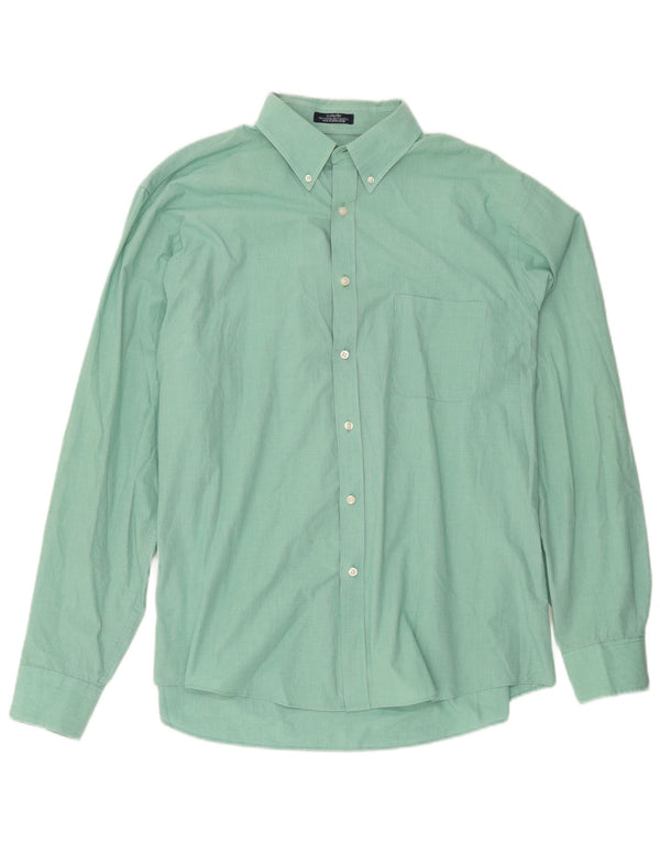 Chaps Camisa de ajuste clásico para hombre, talla 17 1/2 XL, algodón a cuadros verde