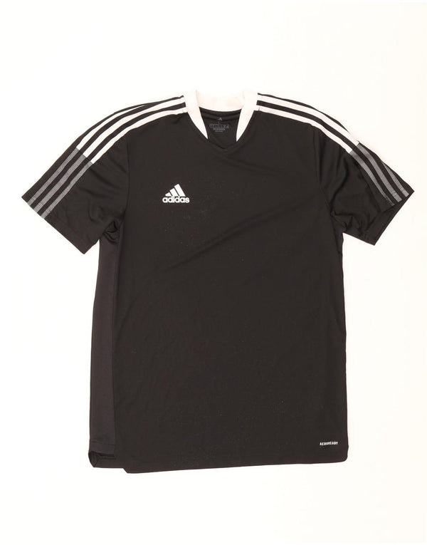 Adidas Hombre Aeroready Camiseta Top Grande Negro Colorblock Poliéster