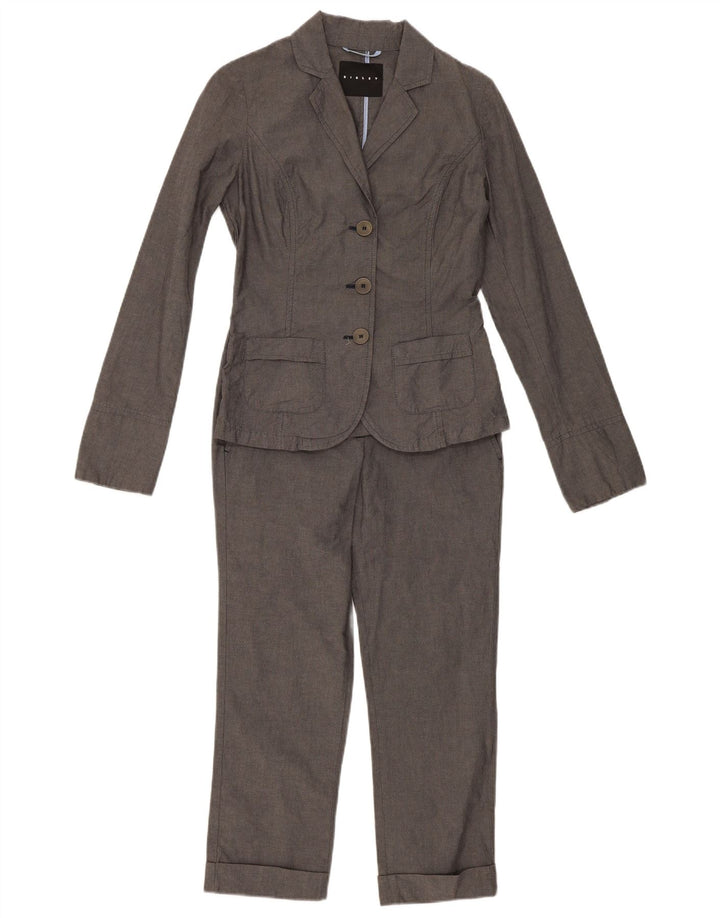 Sisley Traje de 2 piezas con 3 botones para mujer IT 40 Small W28 L23 Algodón gris