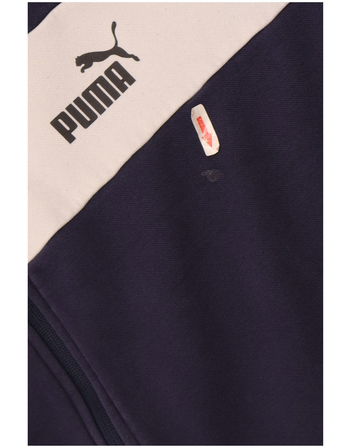 Puma Sudadera con capucha y cremallera para hombre 2XL Azul marino Colorblock Poliéster