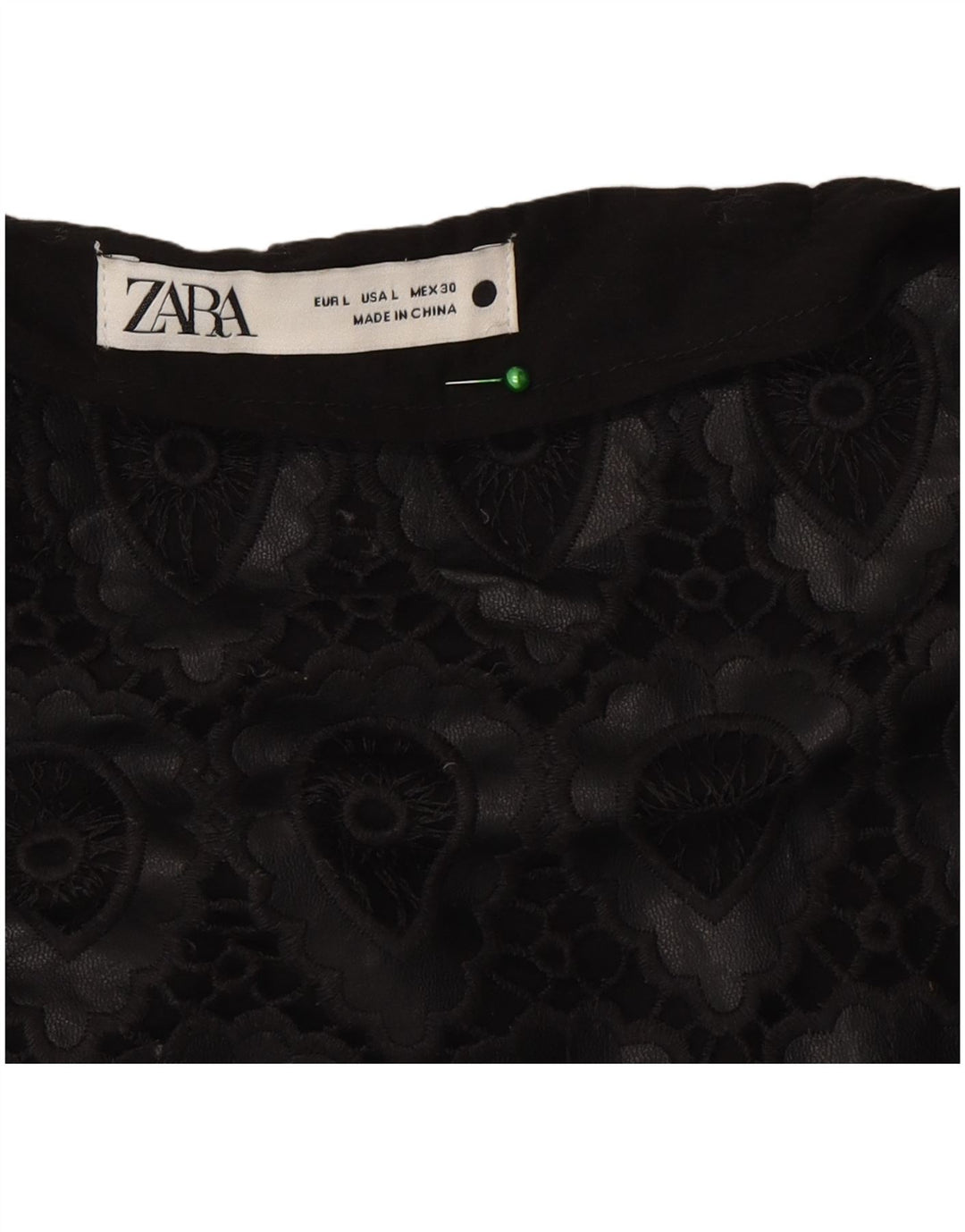 Zara Mujer Mini Falda Grande W30 Negro Geométrico Poliéster