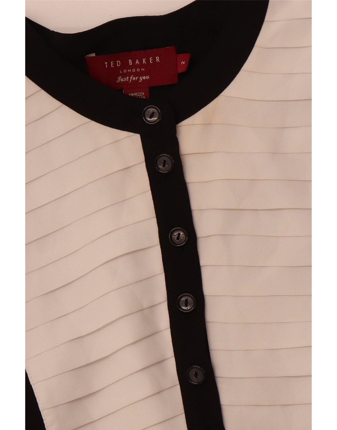 TED BAKER Vestido acampanado sin mangas para mujer Talla 2 Pequeño Bloque de color negro