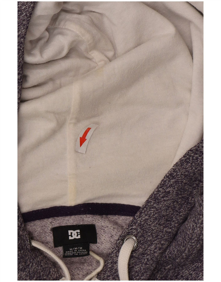 DC - Sudadera con capucha y cremallera para hombre, algodón moteado en gris medio