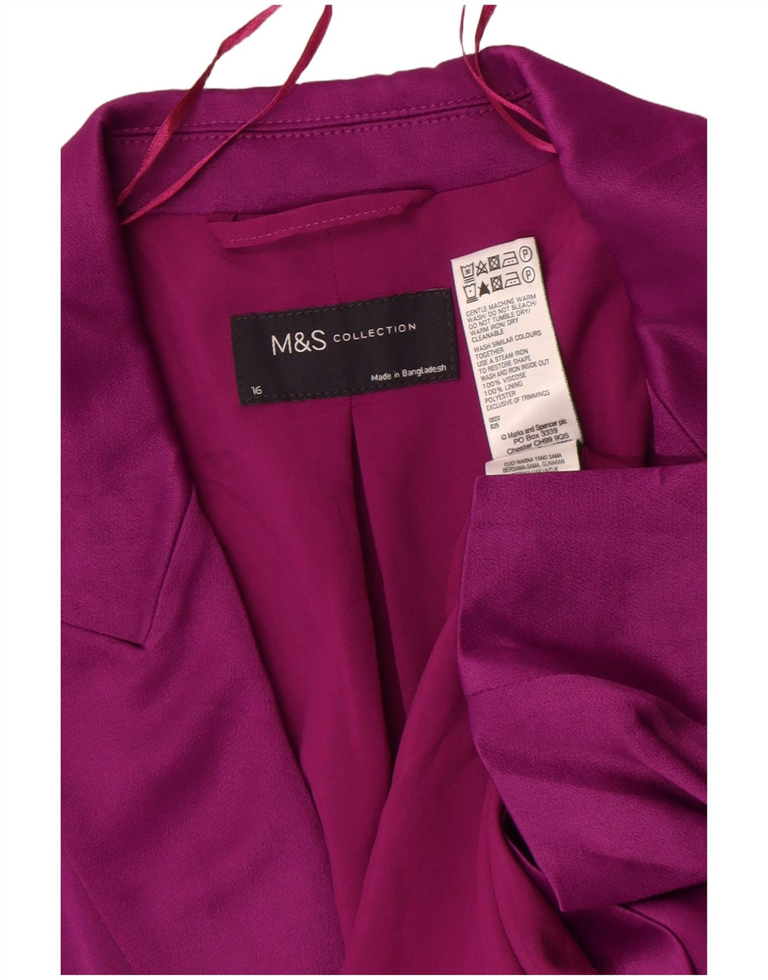 Marks & Spencer Chaqueta tipo blazer con 1 botón para mujer UK 46 Large Viscosa morada