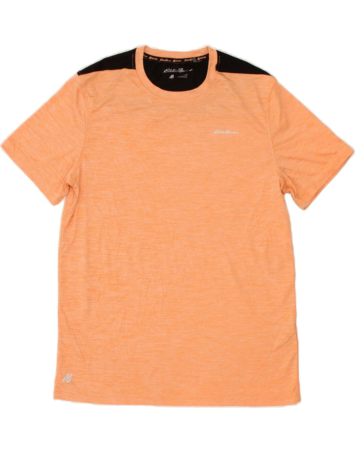 EDDIE BAUER Mens T-Shirt Top Medium Orange Colourblock Polyester Vintage Eddie Bauer and Second-Hand Eddie Bauer from Messina Hembry 