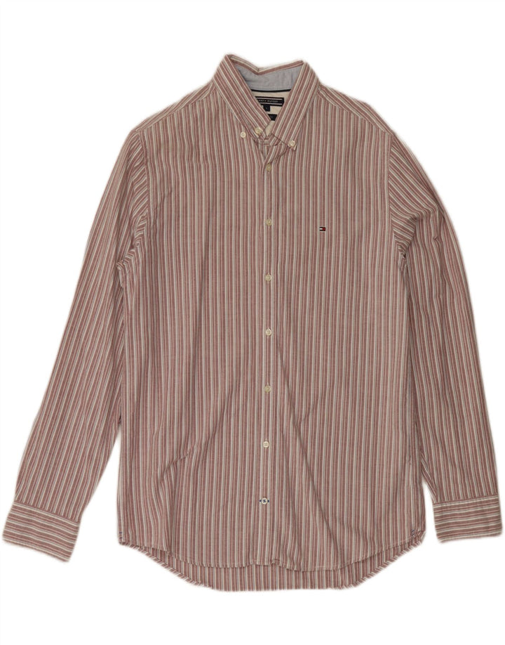 Camisa Tommy Hilfiger para hombre de algodón a rayas rojas grandes