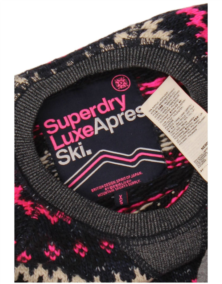 SUPERDRY Suéter tipo jersey con cuello redondo para mujer UK 6 XS Azul marino Fair Isle