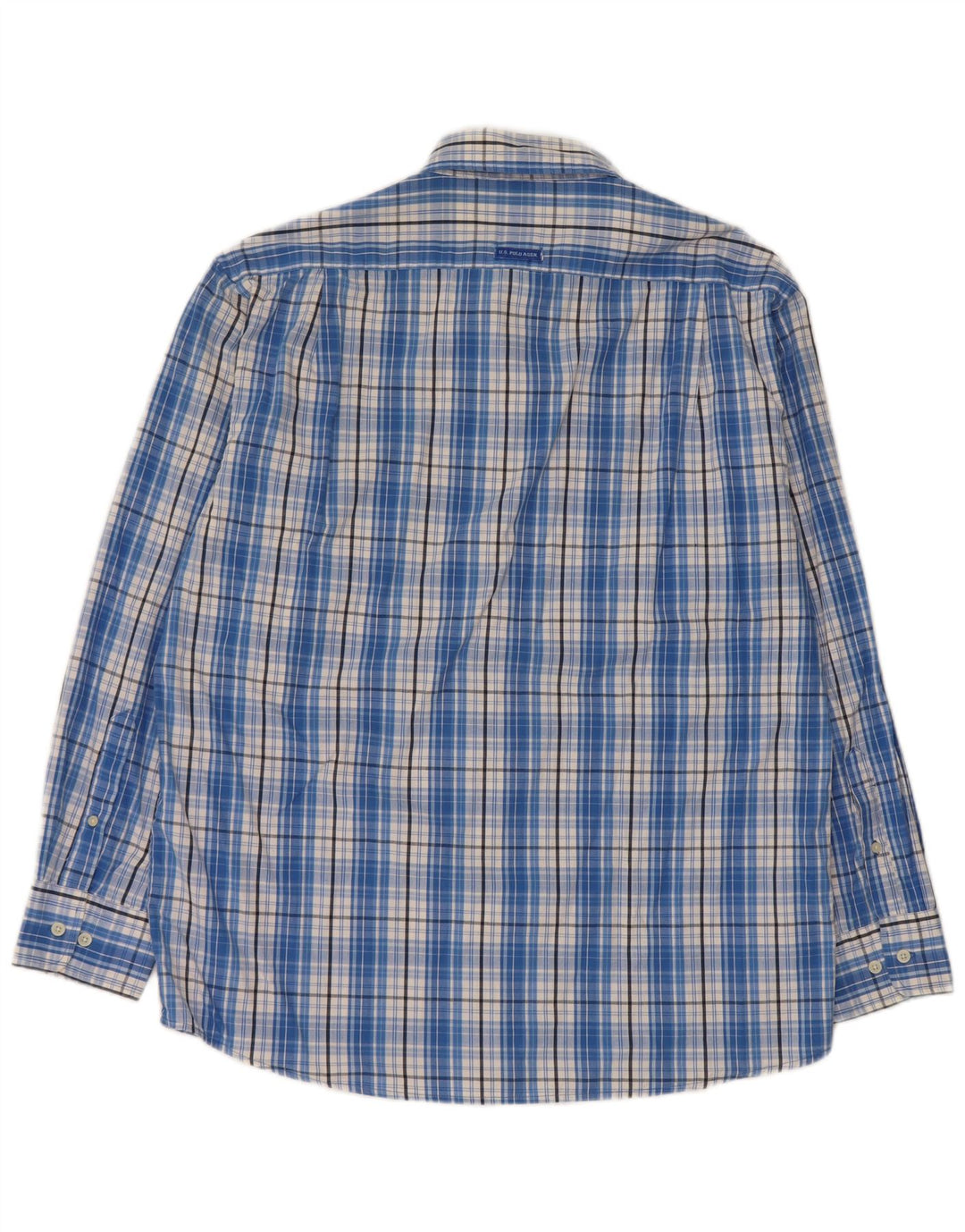 Asociación de Polo de EE. UU. Camisa Hombre Algodón Cuadros Azul Grande