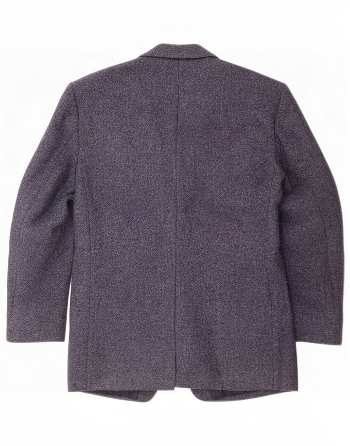 Harris Tweed Chaqueta Blazer de 3 Botones para Hombre UK 40 Grande Azul Marino Lana Nueva