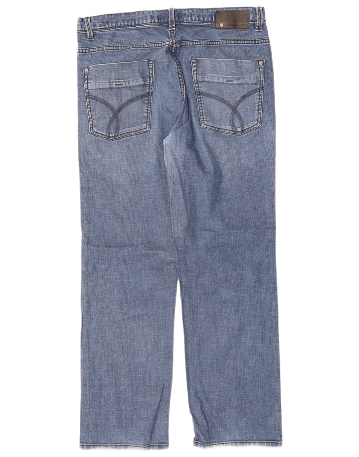 CALVIN KLEIN Vaqueros rectos para hombre W34 L30 Algodón azul