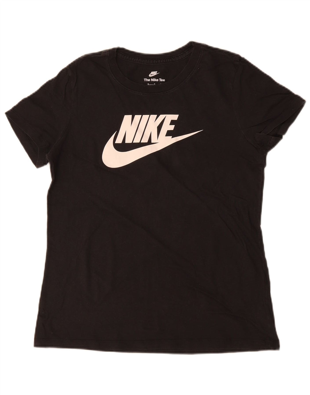 NIKE Camiseta gráfica para mujer Top UK 12 Medium Black Cotton