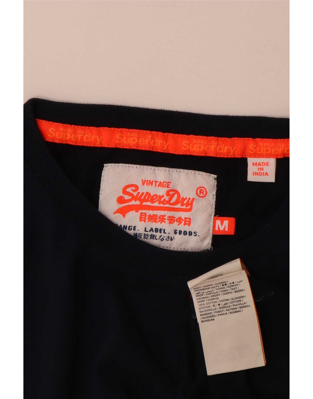 Camiseta Superdry Hombre Top Medium Azul Marino Algodón