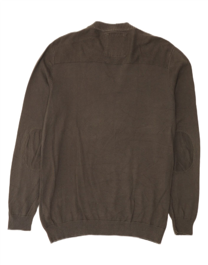 Jack & Jones Jersey con cuello en V para hombre, talla grande, algodón gris