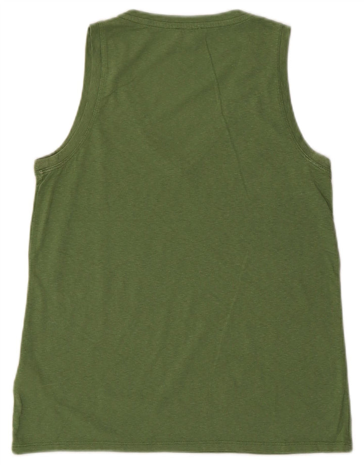 J. CREW Camiseta sin mangas para mujer UK 10 Small Green Cotton