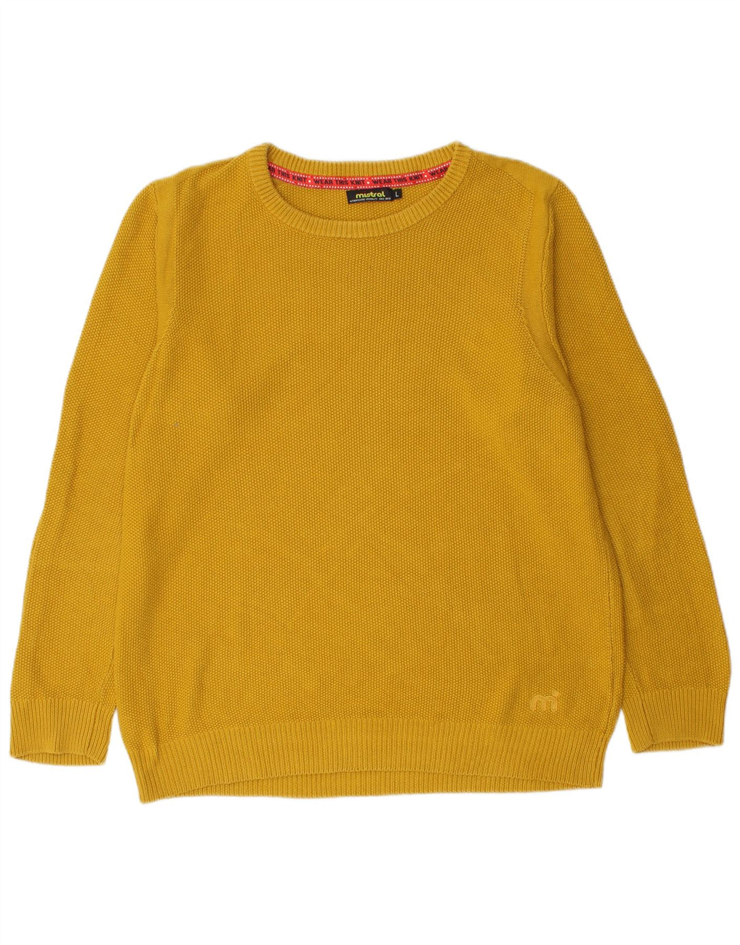 Mistral - Jersey de cuello redondo para hombre, talla grande, algodón amarillo
