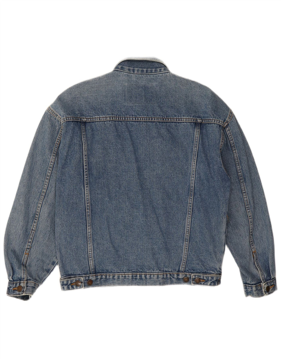 Vintage hombres chaqueta de mezclilla Reino Unido 38 algodón azul medio