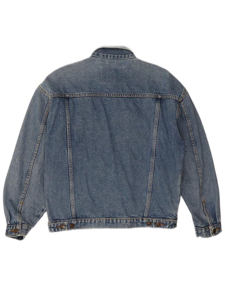 Vintage hombres chaqueta de mezclilla Reino Unido 38 algodón azul medio