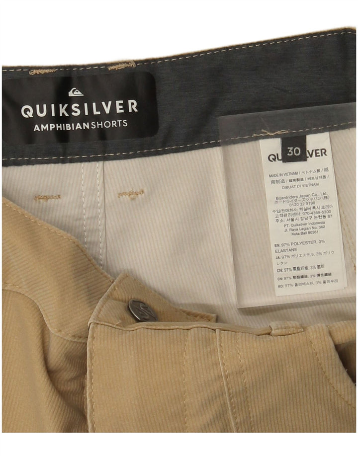 Quiksilver Pantalones cortos casuales anfibios para hombre W30 Poliéster beige medio