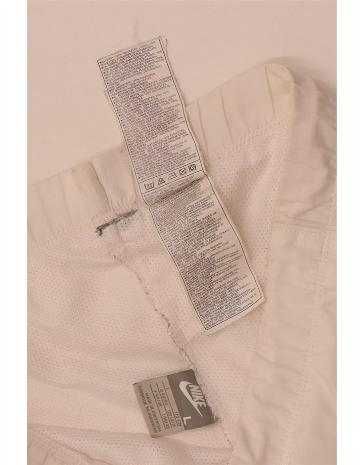 Nike Pantalones cortos deportivos para mujer UK 14/16 Grande Blanco Poliéster