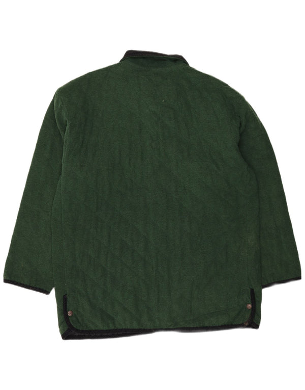 Vintage hombres chaqueta acolchada Reino Unido 44 2XL poliéster verde