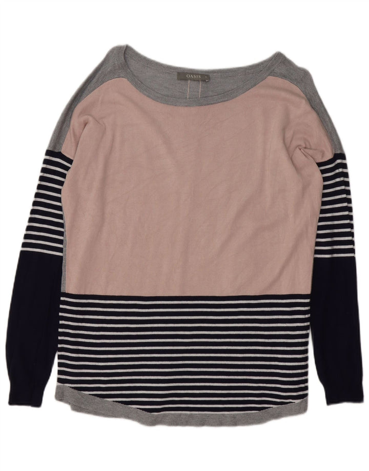 Oasis - Jersey para mujer con cuello barco, talla 40, tamaño mediano, multicolor, a rayas