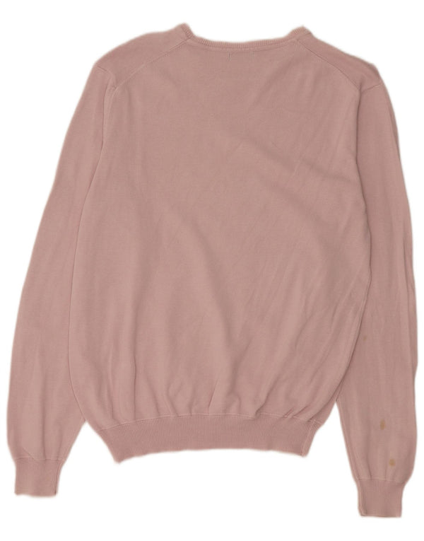 Benetton Jersey De Corte Regular Con Cuello Barco Para Mujer UK 44 Rosa Mediano
