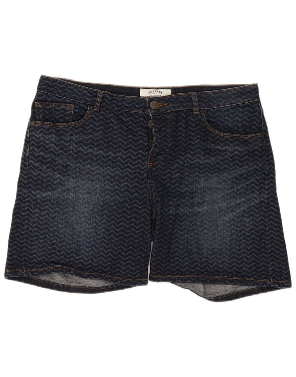 Pantalones cortos vaqueros para mujer Fat Face UK 40 Large W34 Algodón geométrico azul