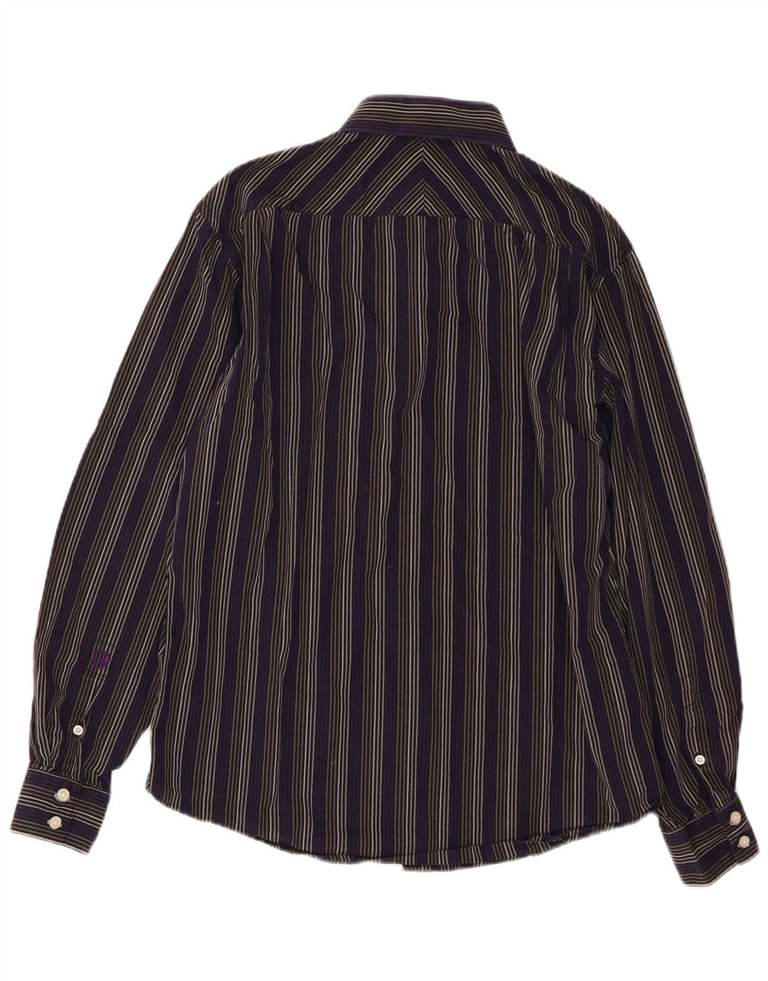 BEN SHERMAN Camisa Hombre Algodón Rayas Morado Medio