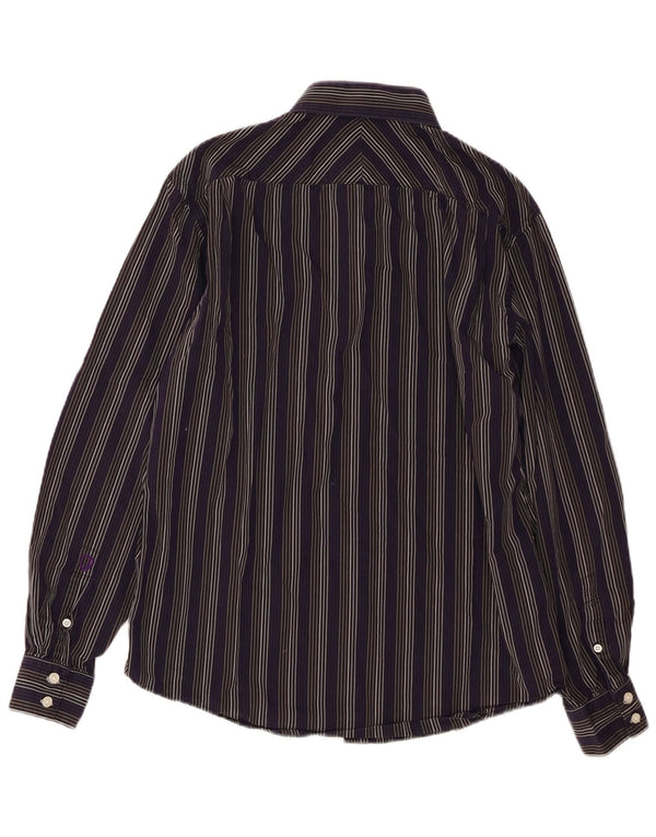 BEN SHERMAN Camisa Hombre Algodón Rayas Morado Medio