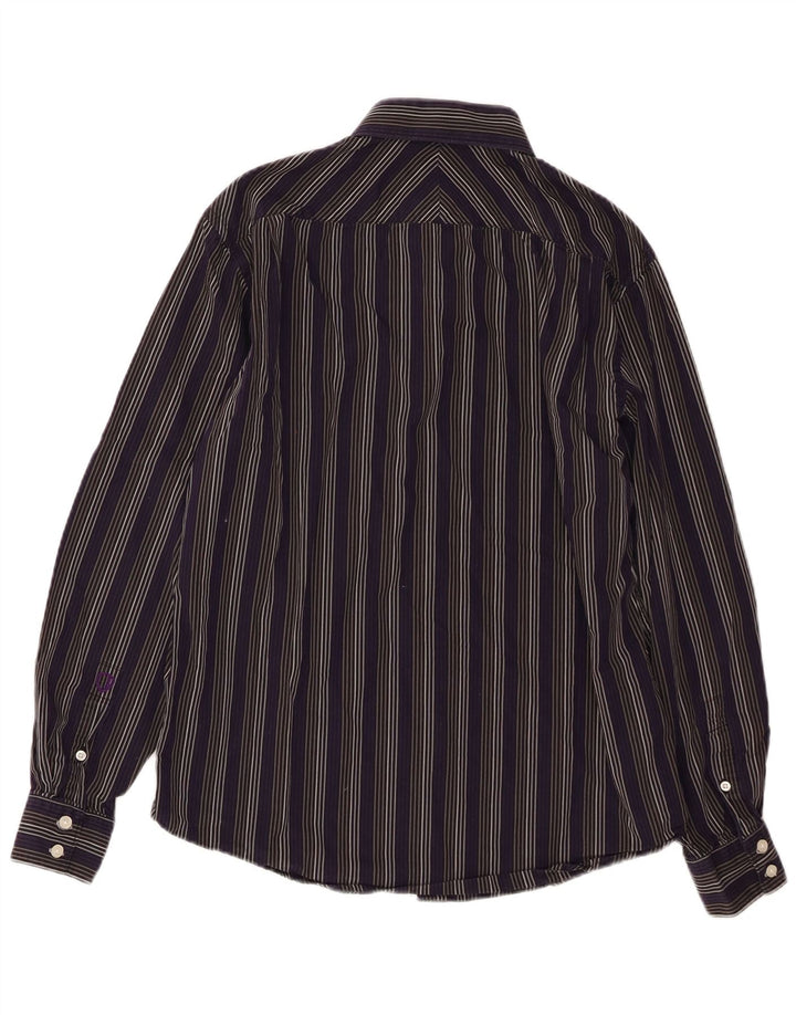 BEN SHERMAN Camisa Hombre Algodón Rayas Morado Medio