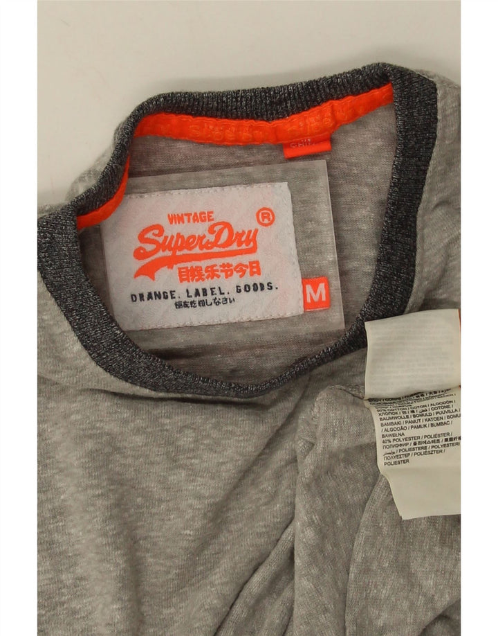 Superdry Camiseta para hombre Top de algodón moteado en gris medio