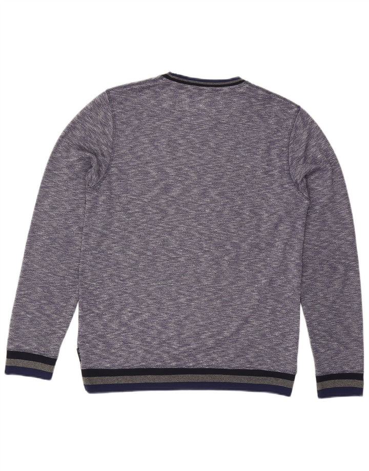 Ted Baker Jersey de cuello redondo para hombre talla 3 mediano azul moteado