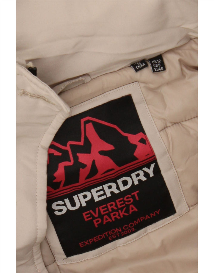 Superdry Parka con capucha para mujer, talla 42, color beige medio