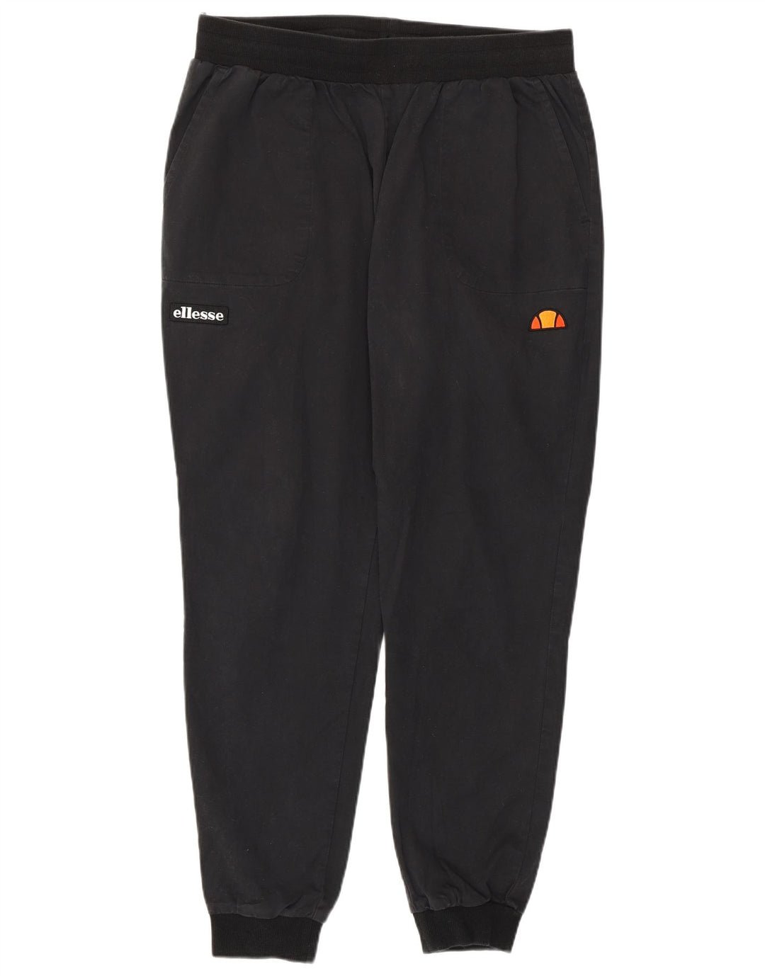 ELLESSE Pantalones de chándal con estampado gráfico para mujer Joggers UK 40 Large Black
