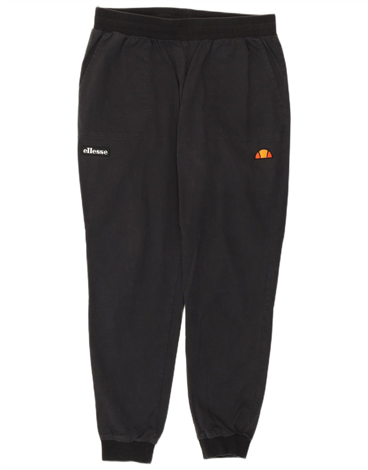 ELLESSE Pantalones de chándal con estampado gráfico para mujer Joggers UK 40 Large Black